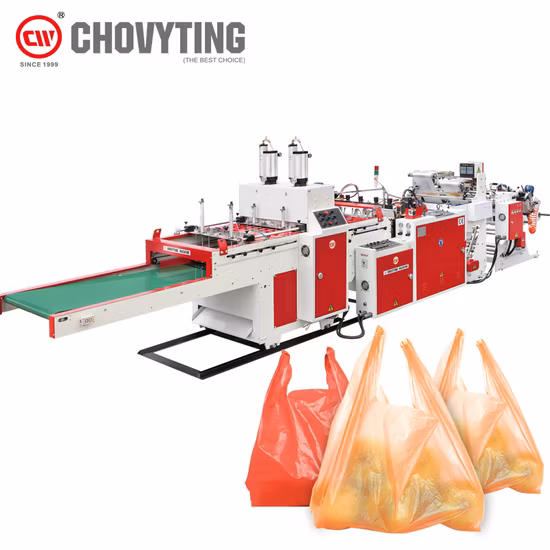 High Speed PE LDPE HDPE Biodegradable Carry Shopping Garbage T Shirt Vest Bag Making Machine